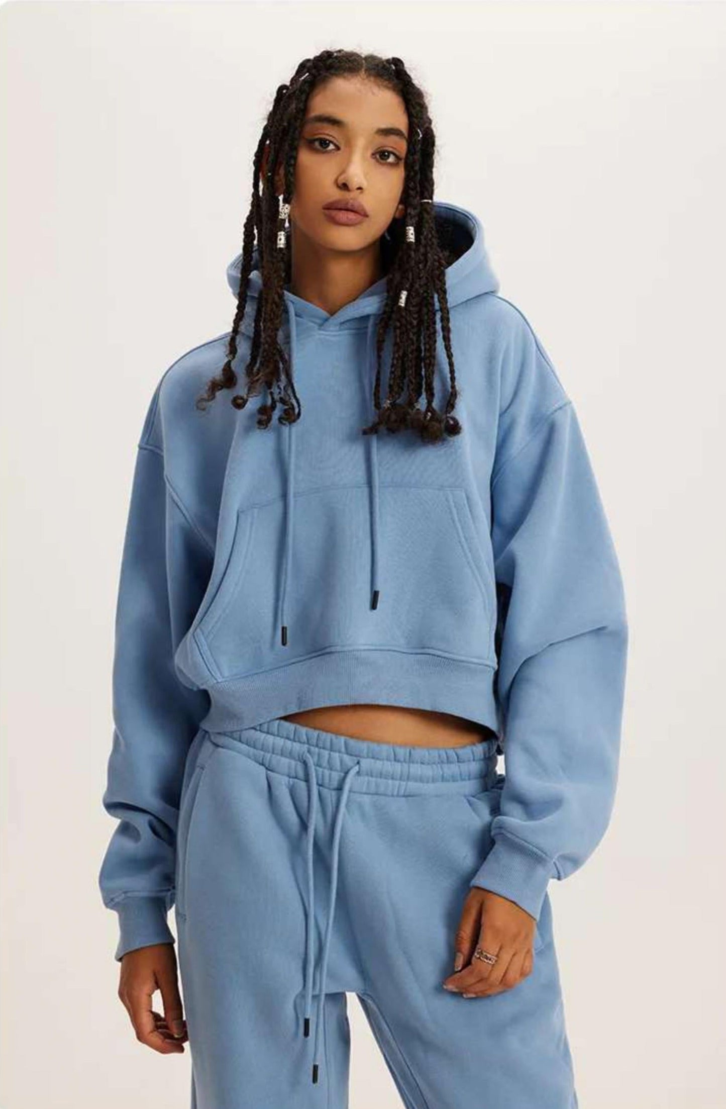 Luxe Comfort Cropped Hoodie and Jogger Set