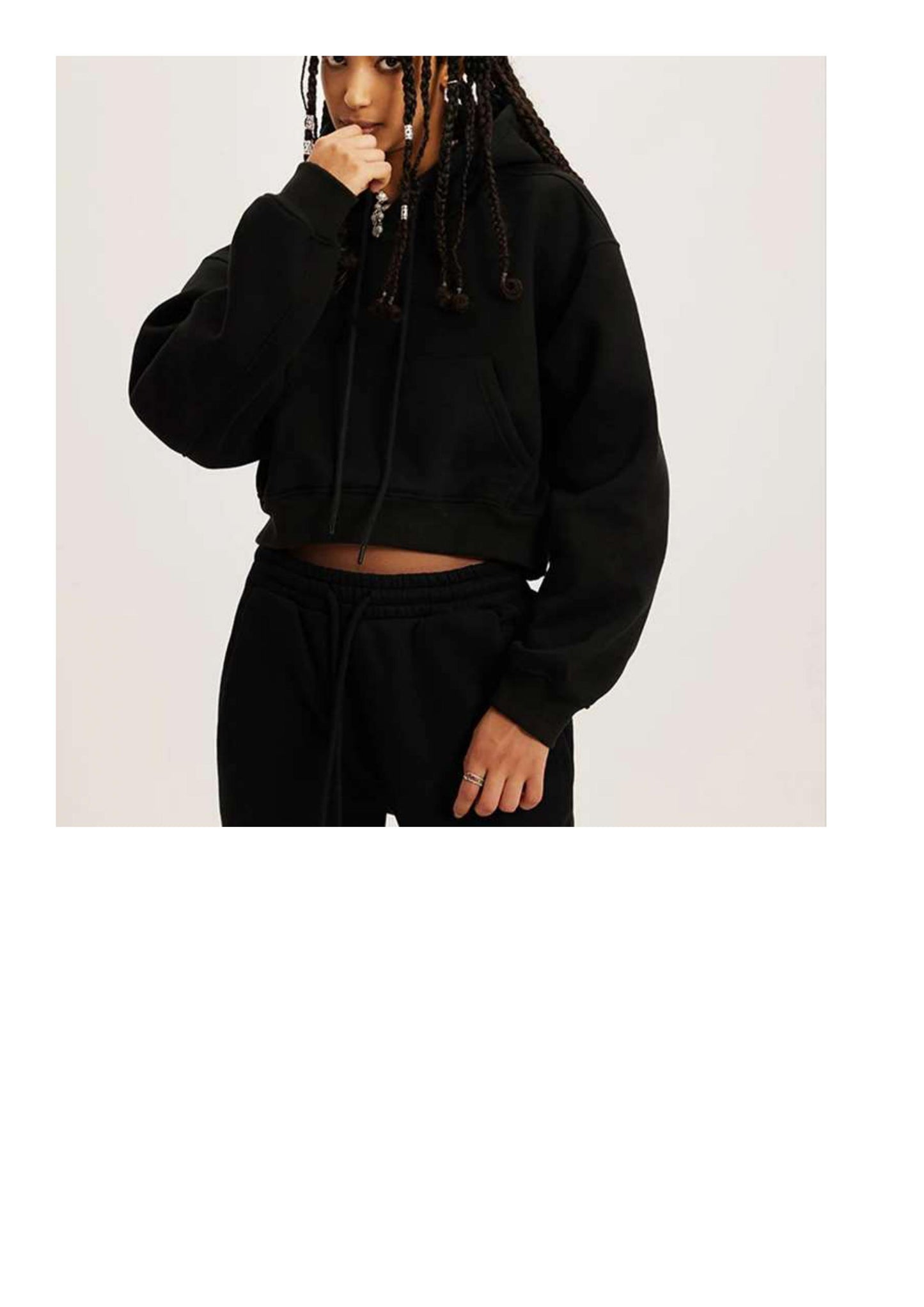 Luxe Comfort Cropped Hoodie and Jogger Set