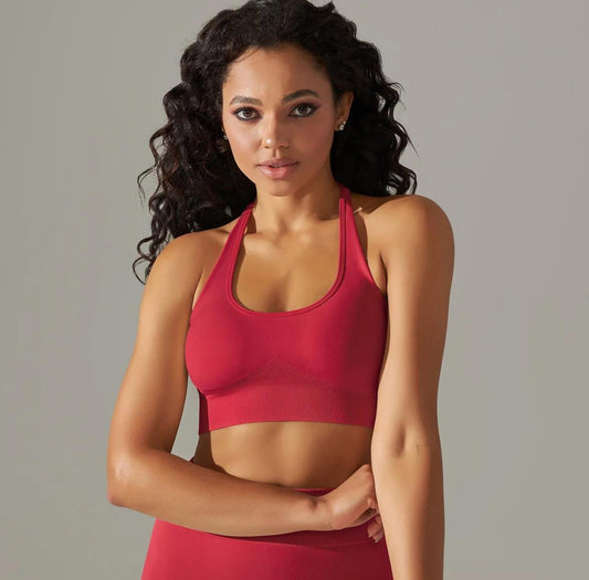 Ultimate Seamless Sculpted Halter Neck Support Sports Bra